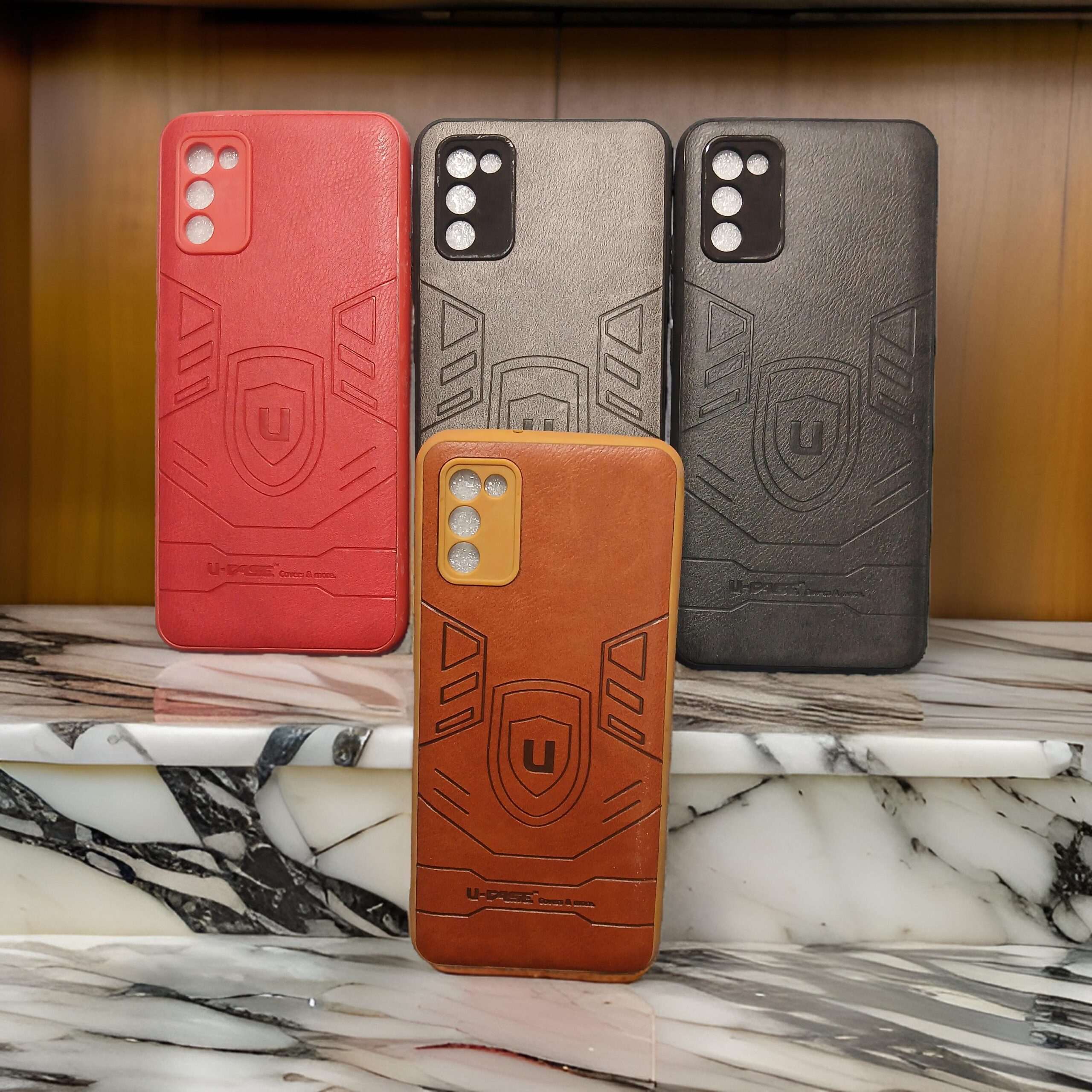 Samsung F02s leather finish back cover
