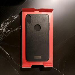iPhone XS Max Puloka Black Logo cut Leather finish case